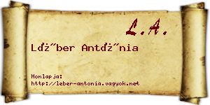 Léber Antónia névjegykártya